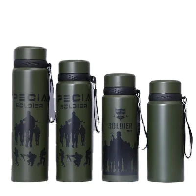 

Mikenda Environmental stainless steel vacuum thermos cup student water cup sports fashion flask with lanyard, Mix