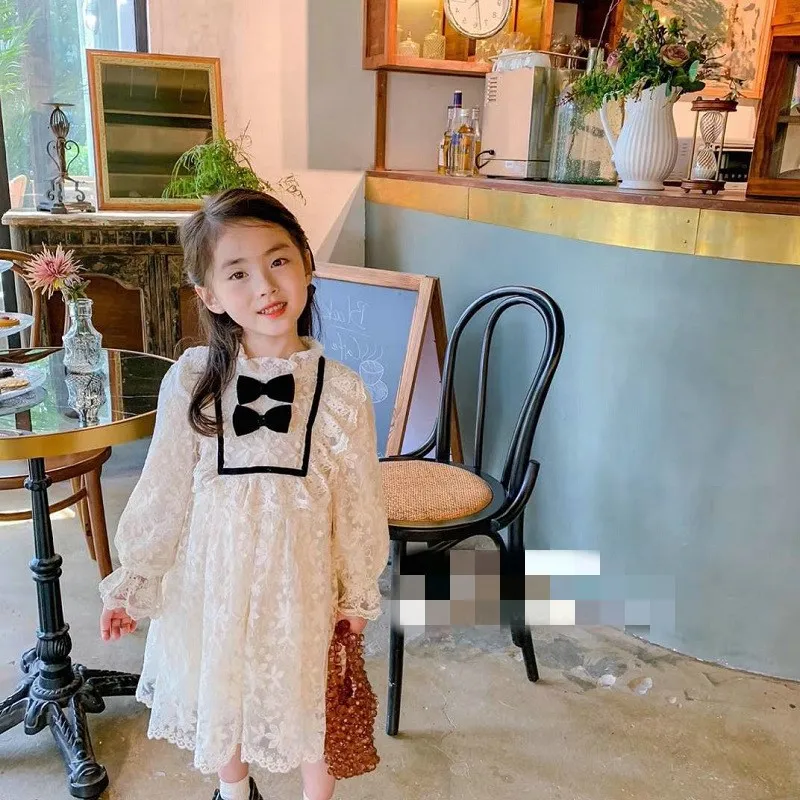 

kids Girls Lace Cute Beauty Dress Long-sleeve Princess Dress Halloween Costumes Toddler Girls Bridesmaid Dresses