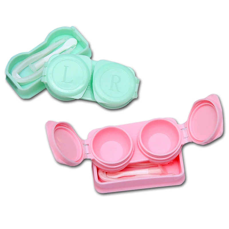 

Mini Contact Lens Case For Women Gift New Eyes Cosmetic Contact Lenses Container Box Girl Colored Contact Lens Holder Travel Kit, Yellow, green, pink, blue, clear