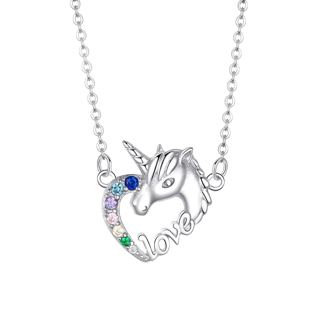 

Professional Custom Lucky Licorne Heart Pendant Choker Necklace Women 2020