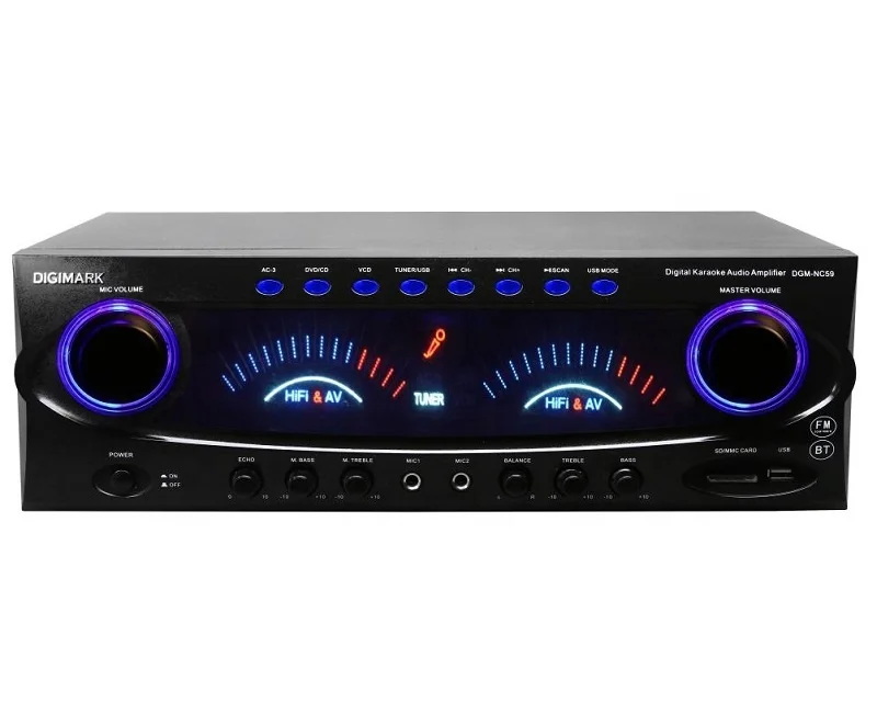 

NC-59 120W DJ/Pro/Karaoke/Home Amplifier Mixer Receiver Audio/Video Output Stereo Audio L/R RCA, Black