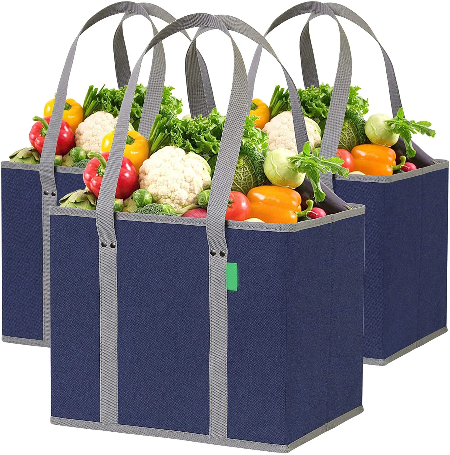 

2021 Wholesale Extra Large Capacity Non Woven Blue Folding Tote Shopping Bag for Supermarket, Can be customized