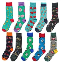 

wholesale fuzzy cotton colorful jacquard funky crew happy dress socks