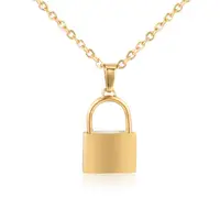 

Stainless Steel Jewelry Lock Charm Accessories Women Pendant Necklace