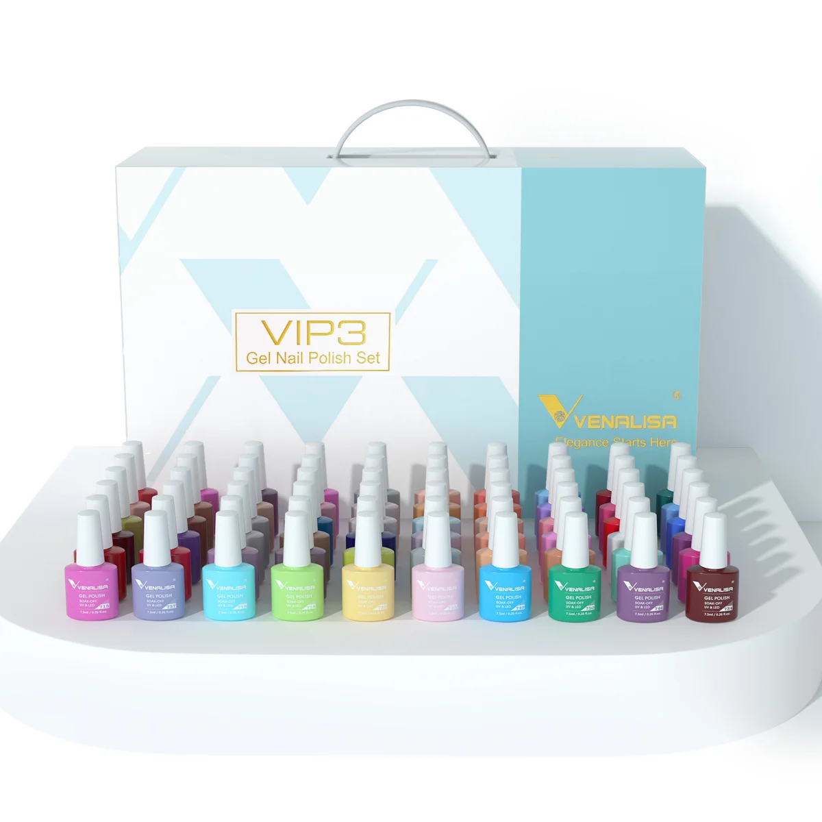 

2021 Venalisa VIP Series UV Nail Gel Polish Set 60 Color Nail Gel Varnish Kit Acrylic Learner Enamel Gel Wholeset Private Label, 60 colors