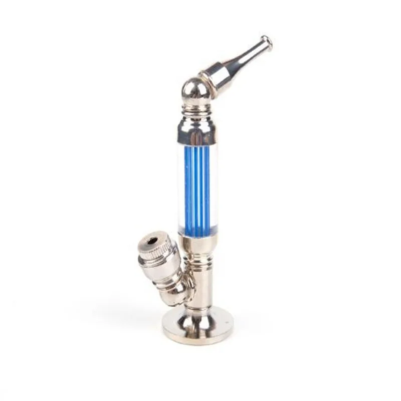 

Metal Standing Round Transparent Smoking Pipe, Blue