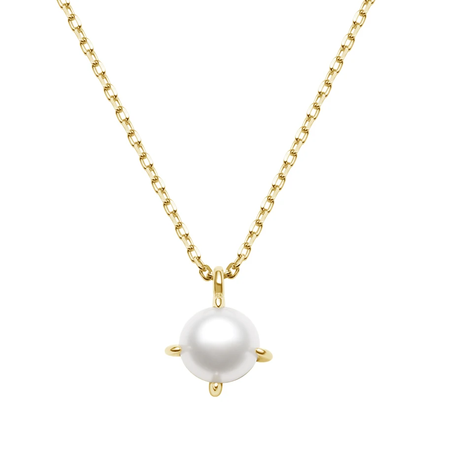 

18k Gold Fashion Jewelry Brass Pearl Choker Necklace For Women Solitary Pearl Gold Necklace
