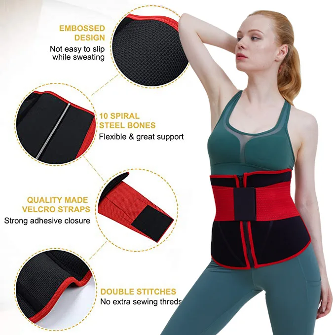 

LCFC Sport fitness waist support belt postpartum belt recovery plus size waist corset for women, Red,black