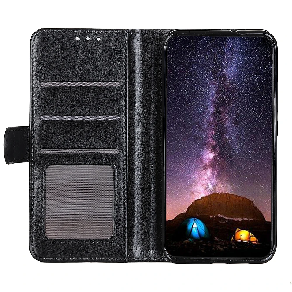 

Mirror window Crazy Horse pattern PU Leather Flip Wallet Case For Samsung Galaxy A82 5G With Stand Card Slots, As pictures