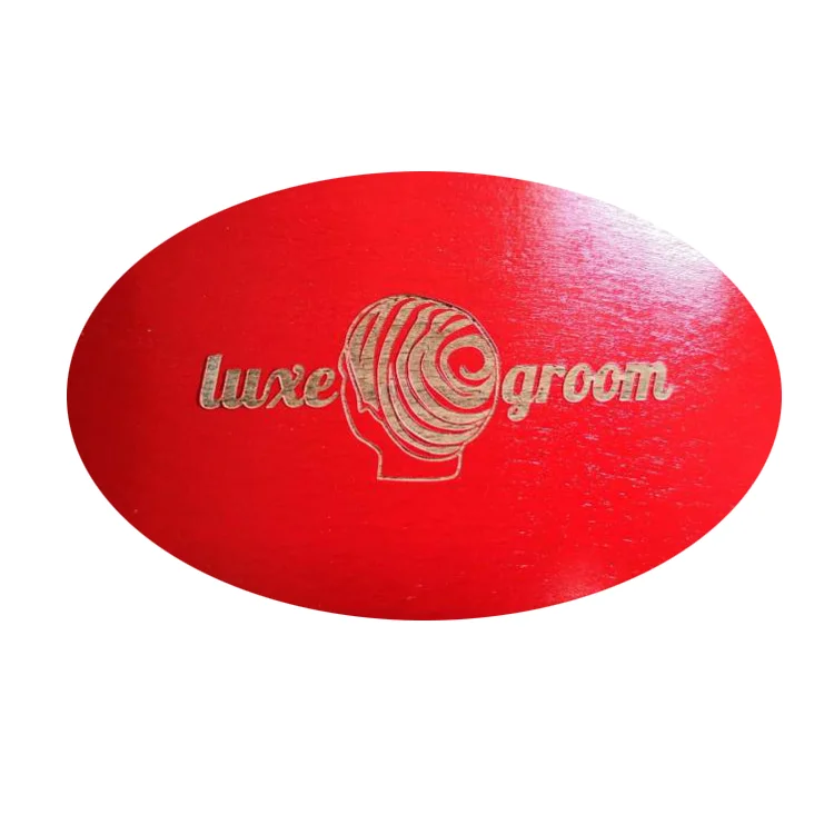 laser logo on wood handle carved 360 wave brush hair