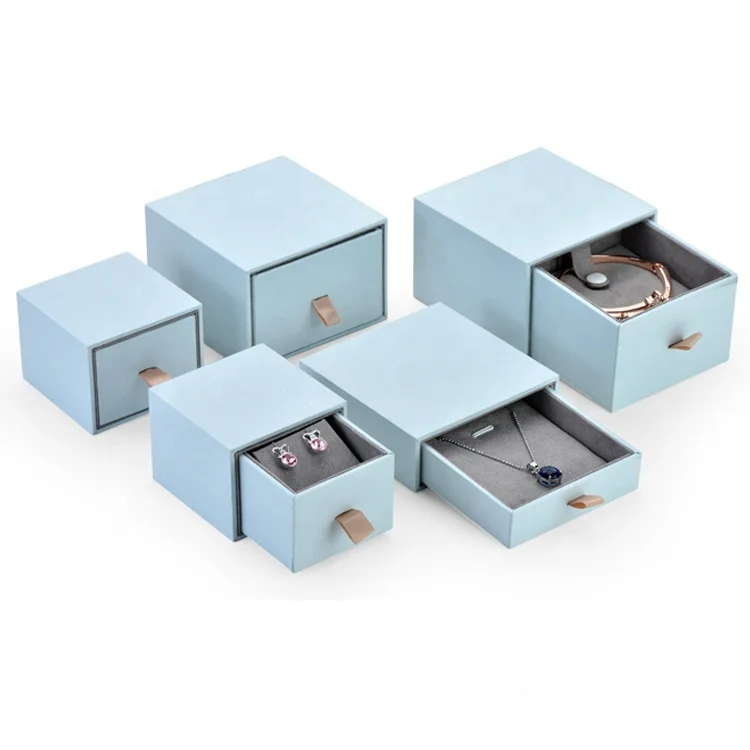 

Guorui New Free Sample Blue Slide Drawer Jewelry Box Fancy Paper Necklace Ring Earring Bracelet Pendant Bangle Jewellery Boxes, Same as picture or customized