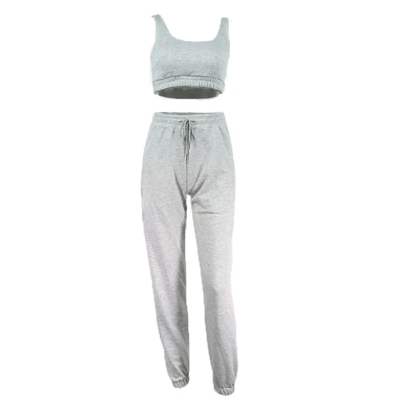 

Fall/Winter 2021 women's two-piece umbilical vest and tie-up trousers