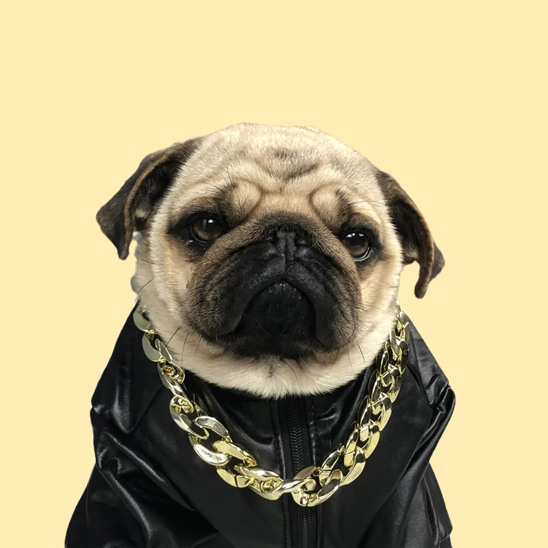 

Peaktoppets Dog Chain Silver Gold Collar Metal Choke Necklace Heavy Duty For Pitbull Boxer Luxury Dog Colla Collar Dog, Gold/sliver