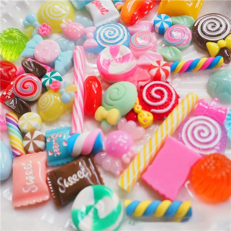 

Wholesale Mixed model of random Mini Kawaii Resin Flatback Slime Beads Candy Sweets Charms For DIY Crafts Phone Decoration, Picture