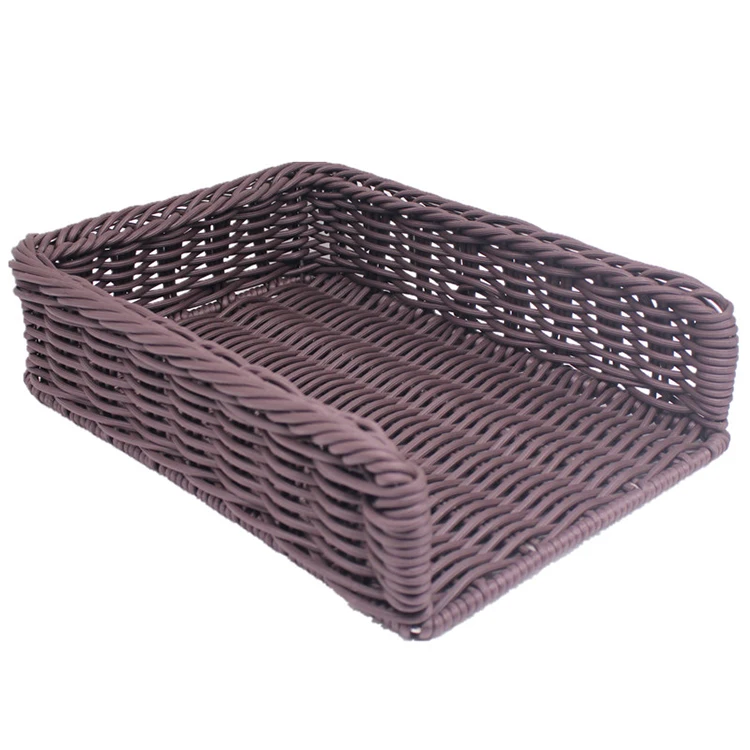 durable vegetable and fruit 3-sides plastic wicker basket