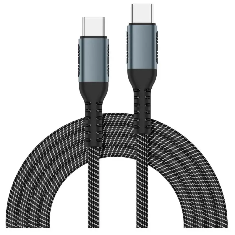 

100W USB C to C Cable 6ft 2m Type-C 5A E Mark Fast Charging Nylon Braided Cord Cable for samsung xiaomi MacBook iPad, Black