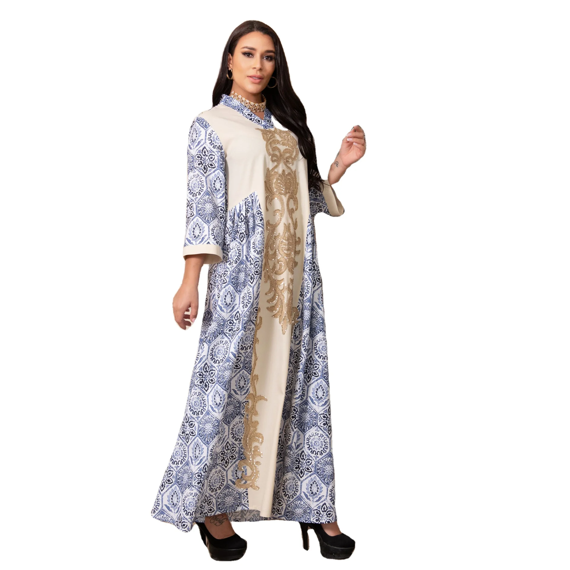 

Middle East spring Muslim embroidered dubai kaftan islamic clothing,robe moulante jalabiya for women