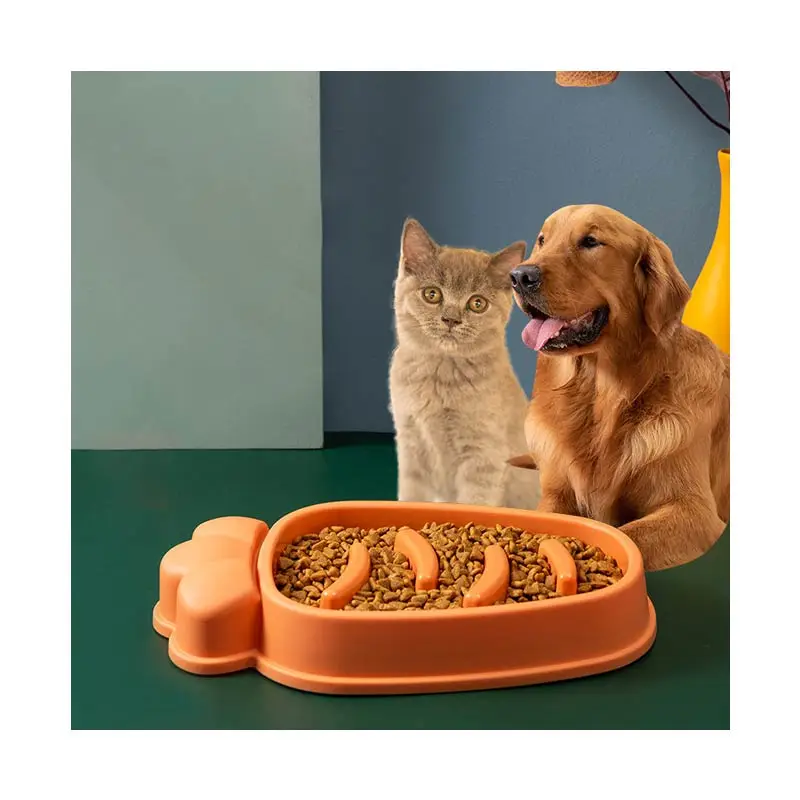 

China Factory Wholesale PP Multicolor Carrot Pets For Small Animals Feeding Slow Feeder Bowl Large Dog Bowls, Orange,blue,green,yellow