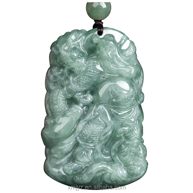 

Certified Grade A Natural Burmese Jade Dragon Guan Gong Pendant Ice Jade Pendant Male Patron Saint Sihui Jade Wholesale