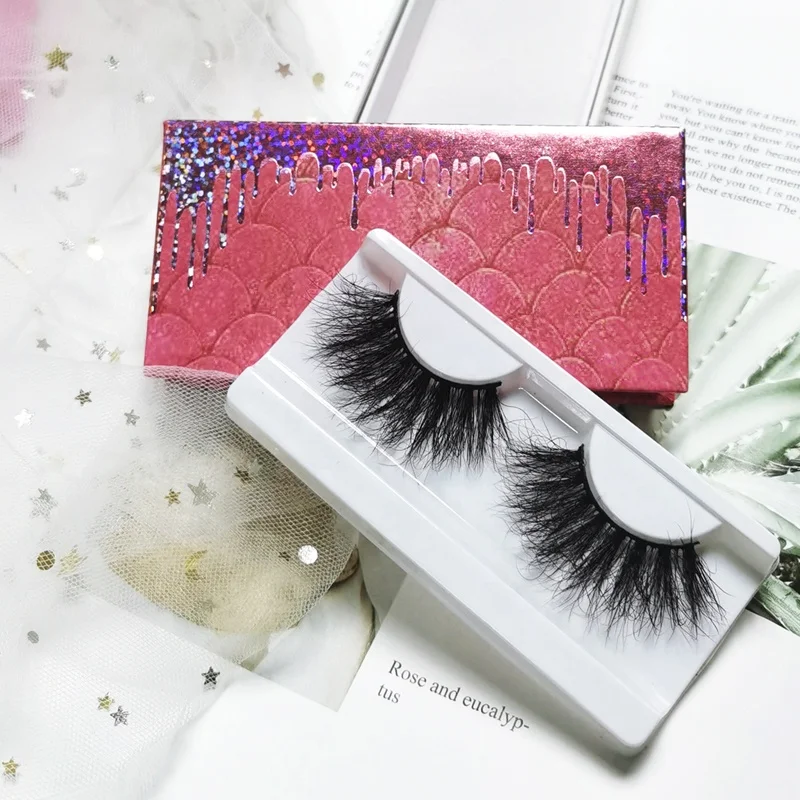 

OEM ODM PRIVATE LABEL Luxury Diamond Dramatic Long Cruelty 25mm mink eyelash with Custom lash Package