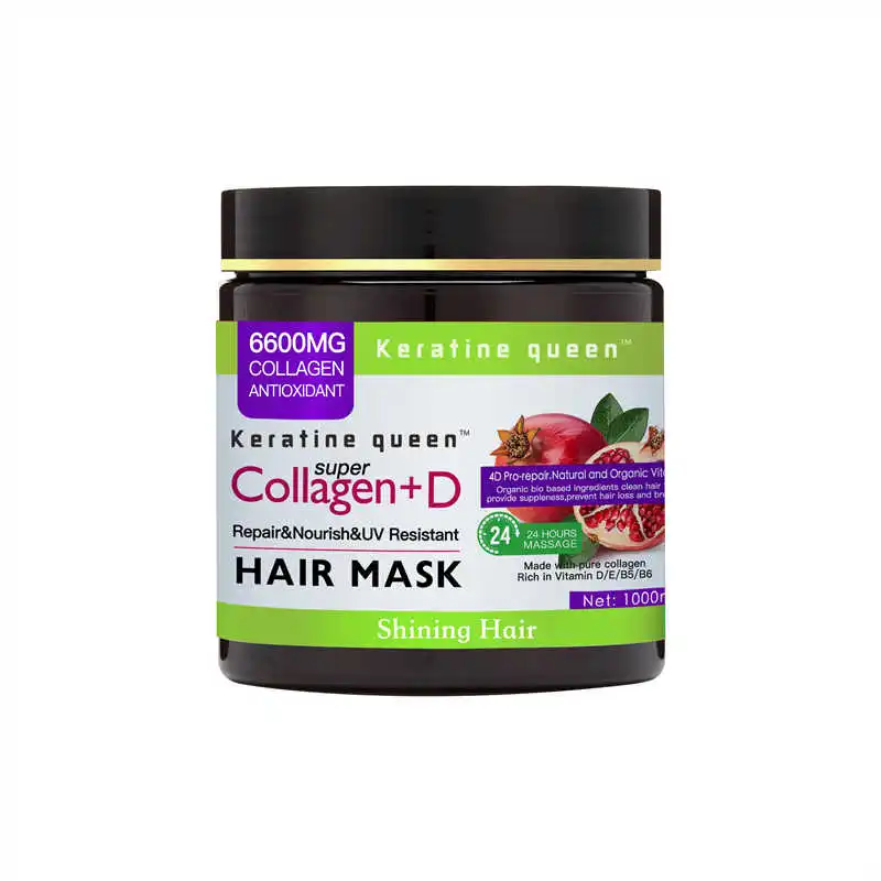 

Manufacturers Private Label Natural Organic Hydrating Repairing Collagen Red Pomegranate Hair Mask, Customized color