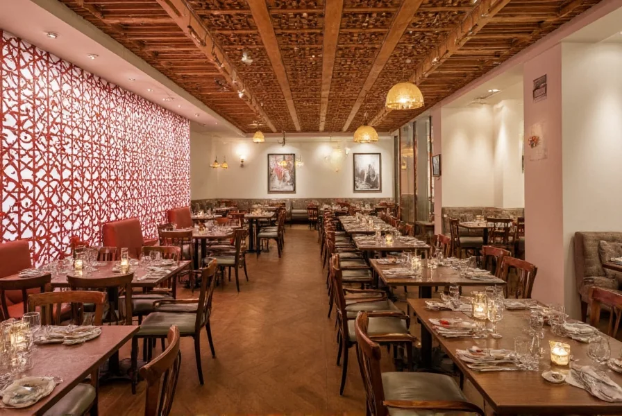 Contemporary Indian food presentation showing deconstructed samosa with modern plating techniques at Saffron restaurant