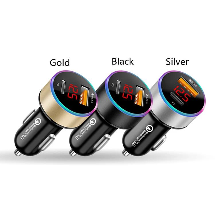 

36w Quick Charge 3.0 USB Fast Car Charger QC3.0 PD USB C Dual USB Car Charger For iPhone Huawei Xiaomi Car Charger