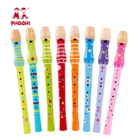 

Hot Selling Play Classic Musical Instrument Toy Kids Wooden Flute For Children 3+