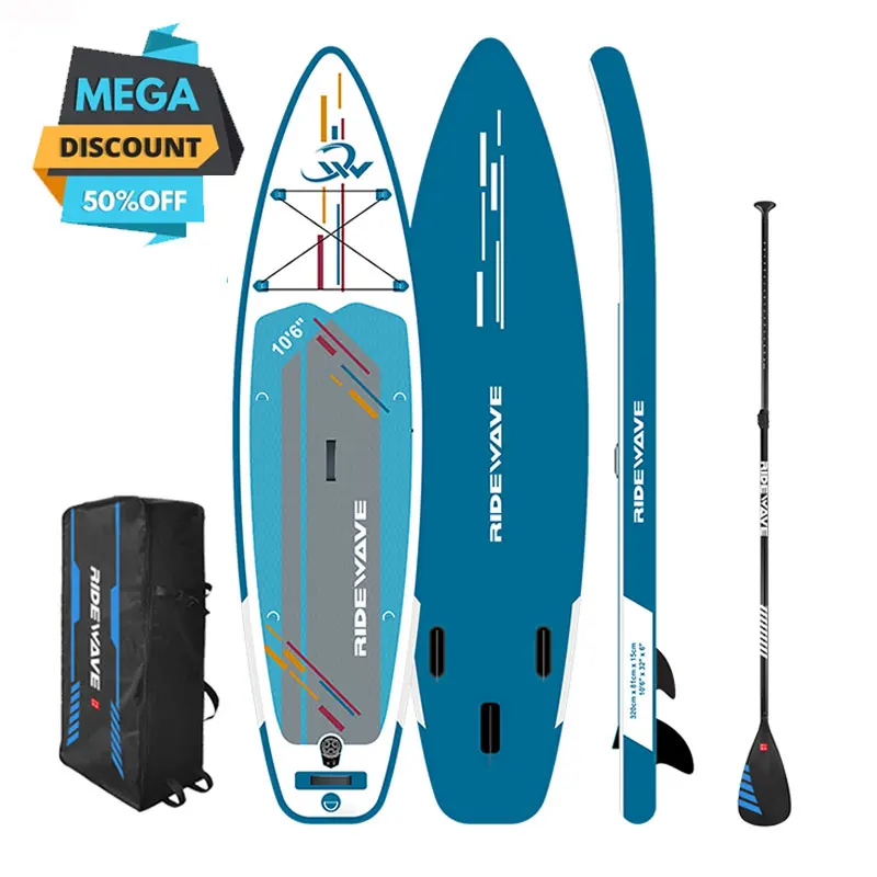 

RIDEWAVE Best selling touring Inflatable Stand Up Paddle Board Blue Sup Surfing touring Paddle Board with All Accessories