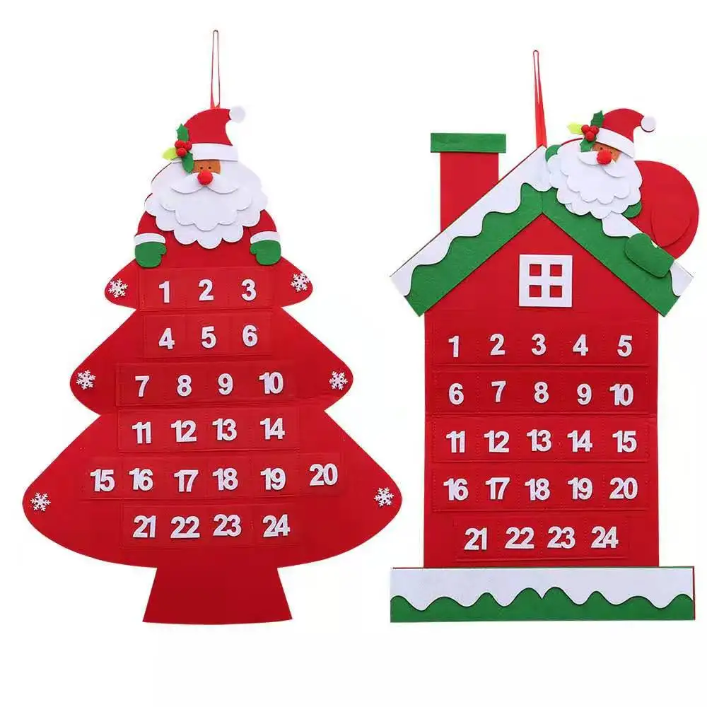 

Free shipping non woven calendar pendant home Christmas tree decoration Fine gift wholesale