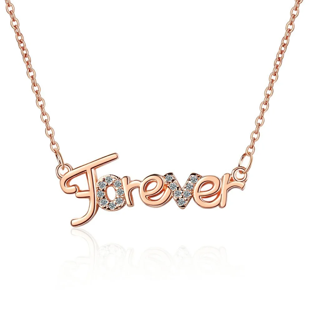 

High Quality 26 Alphabet Pendant Zircon Necklace BT071