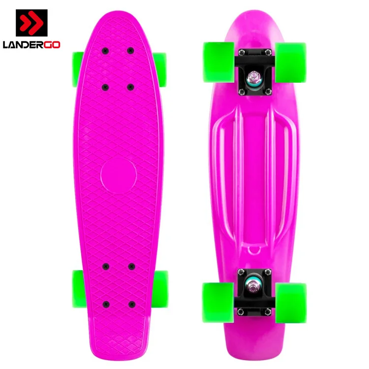 

Pro 22'' Plastic Cruiser Skateboard Water Transfer Printing Skateboard with EN13613, CPSIA, CPSC, Blue,green,yellow,red,black,white,purple,pink