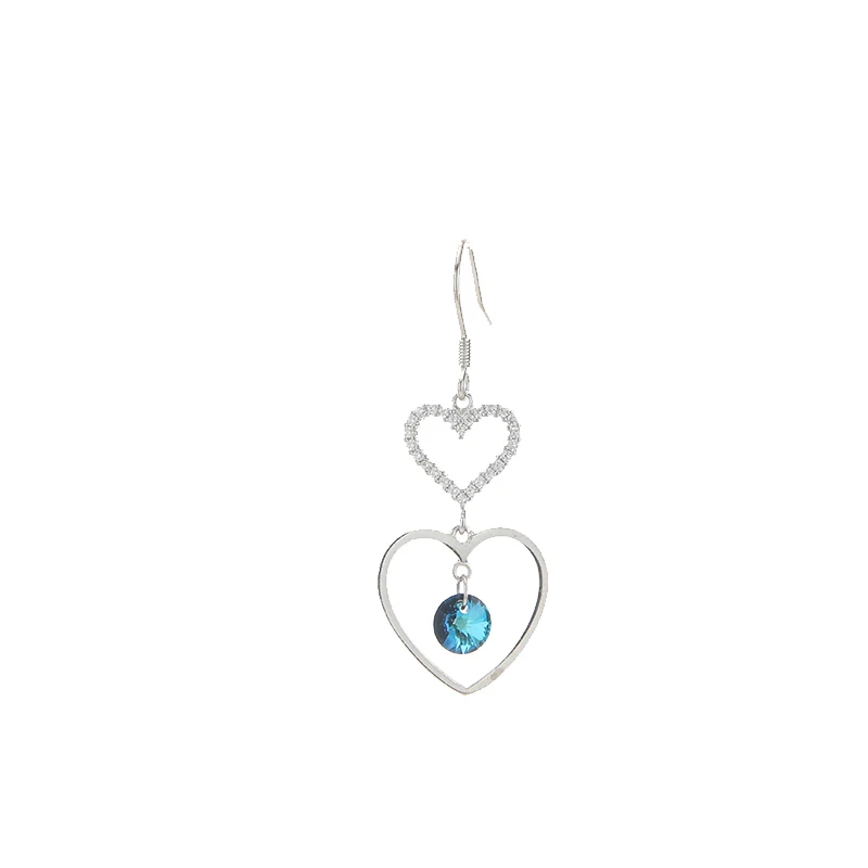 

Fashion Hollow Out Double Heart Sterling Silver 925 Jewellery Earring,Luxury Silver Earrings