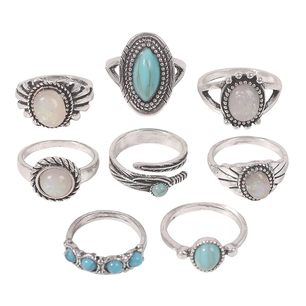 

Turquoise water drop rings are popular in Europe and the United States