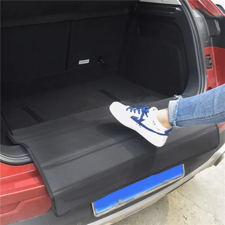 

Durable Foldable Auto Suv Car Rear Boot Trunk Bumper Guard Protector Mat with Two Hooks, Black