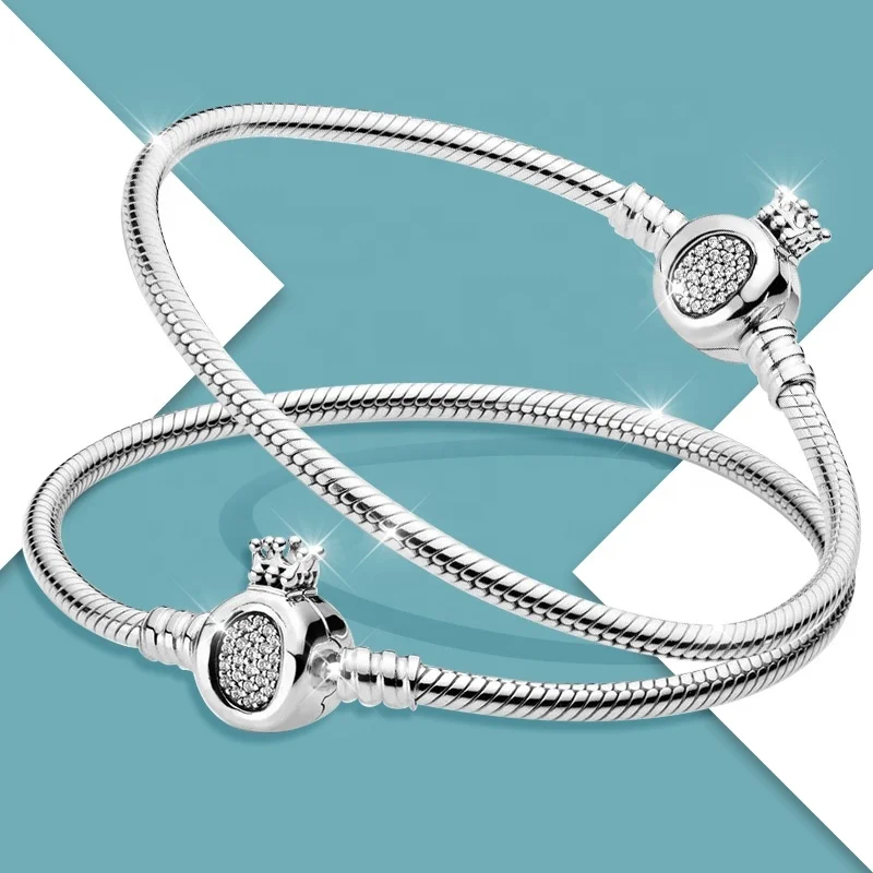 

Women Jewelry 925 Sterling Silver Pandoraer Rings Earrings Bracelet Charm Original Logo