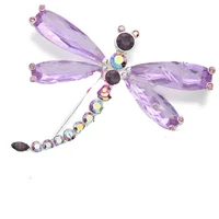 

High quality purple animal rhinestone dragonfly brooch