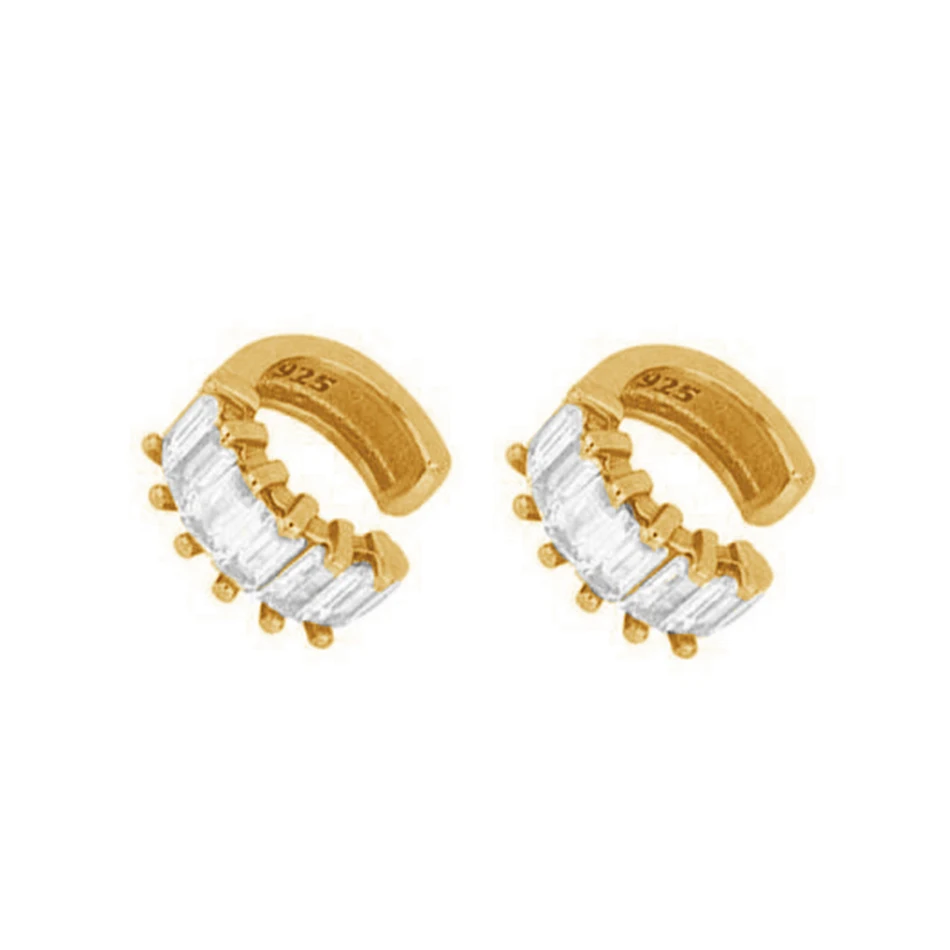 

wholesale 18k gold plated trendy jewelry earrings pave cz 925 sterling silver classic carol ear cuff earrings