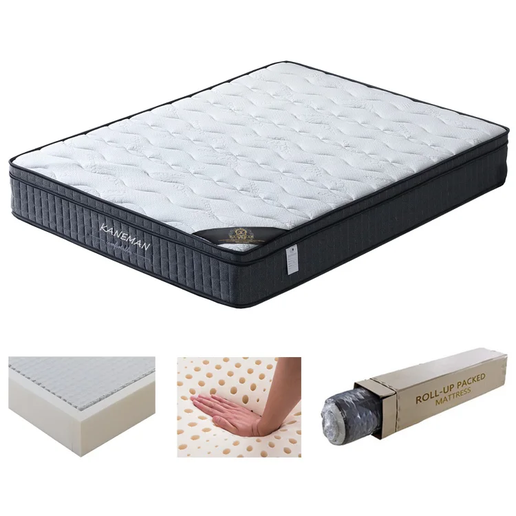 

10 inch vacuum roll up packing king size latex pocket spring mattress in a box, As the sample/your choice/any