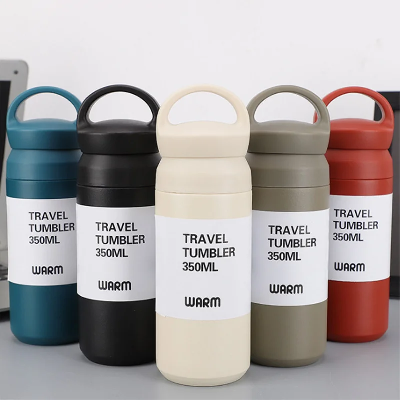 

2021 Hot Selling 350ml/ 500ml Double Wall Stainless Steel Thermos Travel Tumbler with Handle for Keeping coffee Wine and Water, Customized colors acceptable