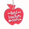 Best Teacher Ever Acrylic Keychain - Apple Keyring - Special Present for Your Teacher - Teacher's Day Sweet Gift