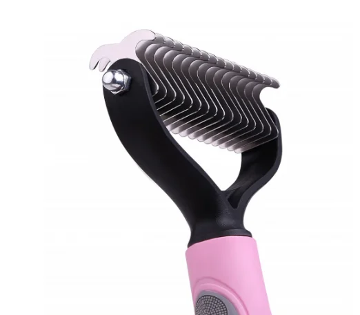 

Wholesale Pet Hair Removal Comb Large Size Dogs Open Knot Rake Knife For Matted Long Hair Curly Pet Brush Grooming Tool opp bag, Blue/pink