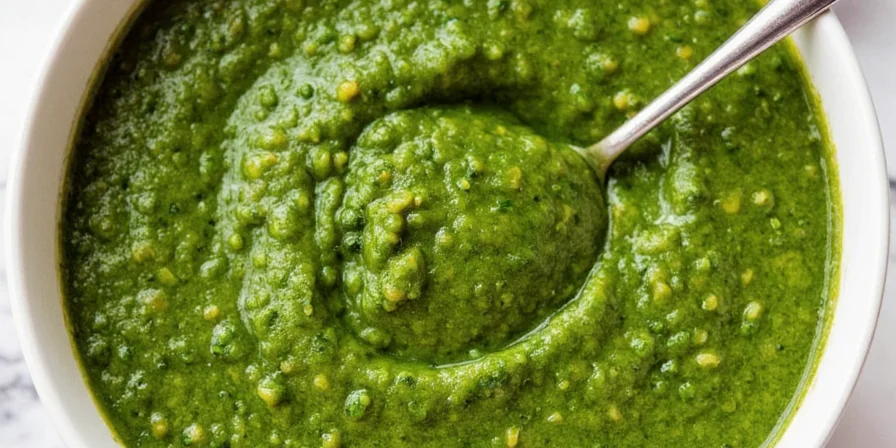 Lay-out of chimichurri ingredients on a wooden table