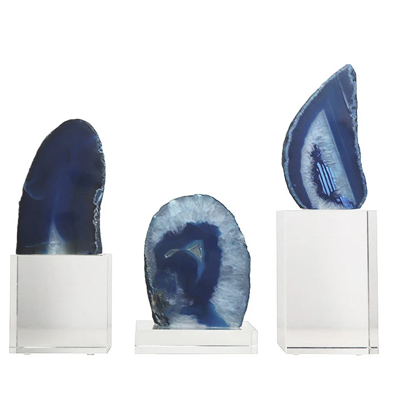 

Light Luxury Bedroom Accessories Home Decor Simple House Blue Agate Decoration for Home