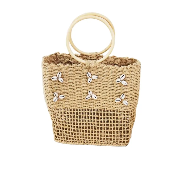 

Wholesale raffia straw cooler custom mesh beach bag travel tote beach bag