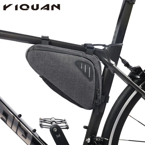 

Bike Accessory Outdoor Riding Bicycle Beam Triangle Travel Bag,High Capacity Bicycle Bag, Grey