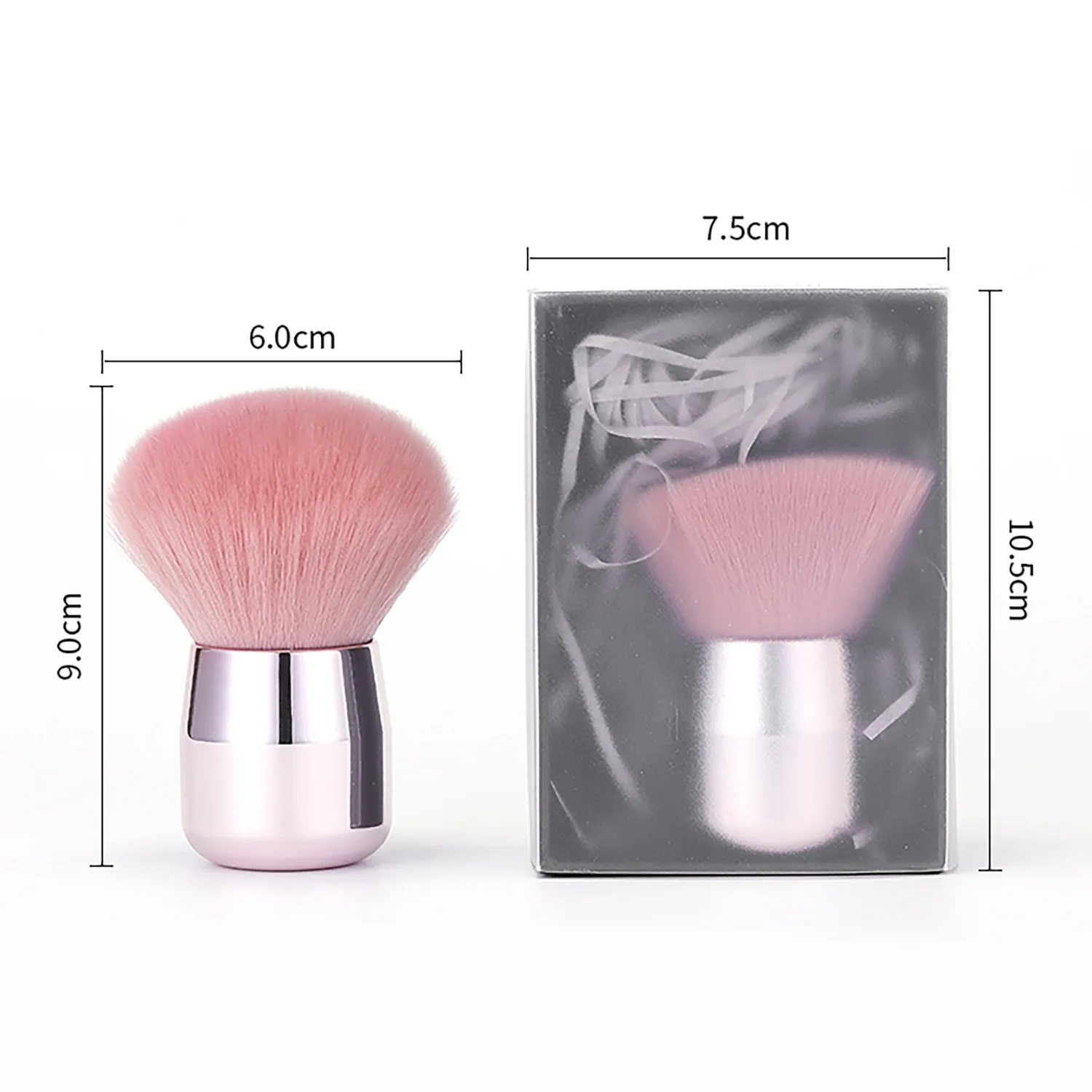 

Single Handle Vegan Hair Makeup Brush Mineral Powder Foundation Brush Rose Gold Blush Brush Cosmetics Makeup Tool, Pink