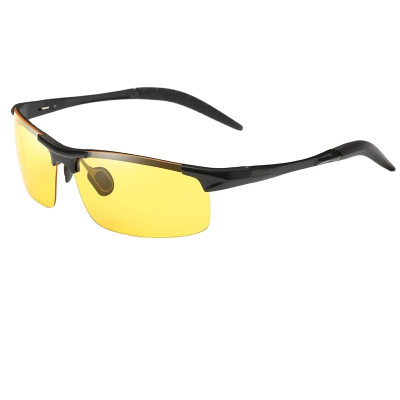 

New Aluminum Polarized Sunglasses For Cycling Photochromic Glasses Anti-glare Half frame Driving Night Vision Glasses
