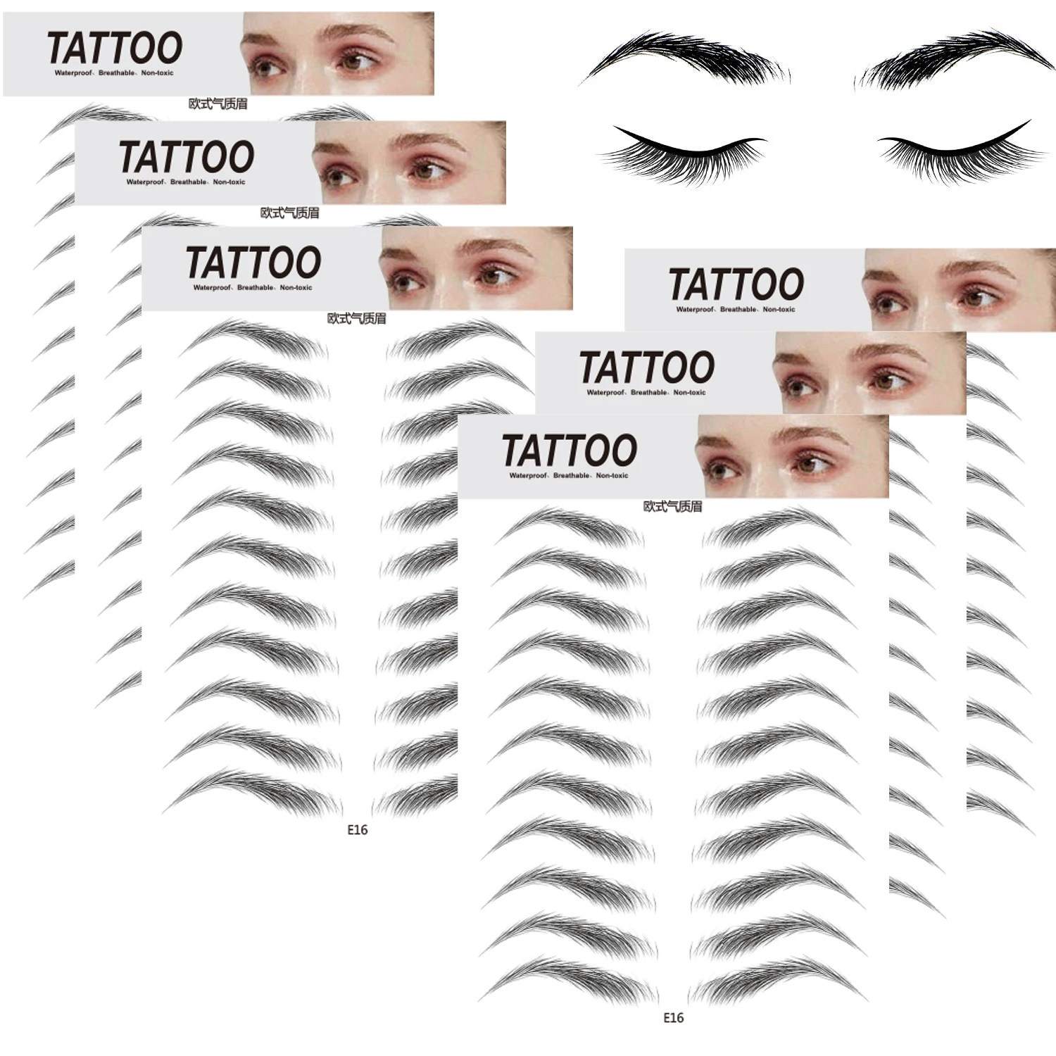 

JS custom waterproof face eyebrow 3d 4d temporary tattoo stickers, 4c printing,gold,silver,metallic