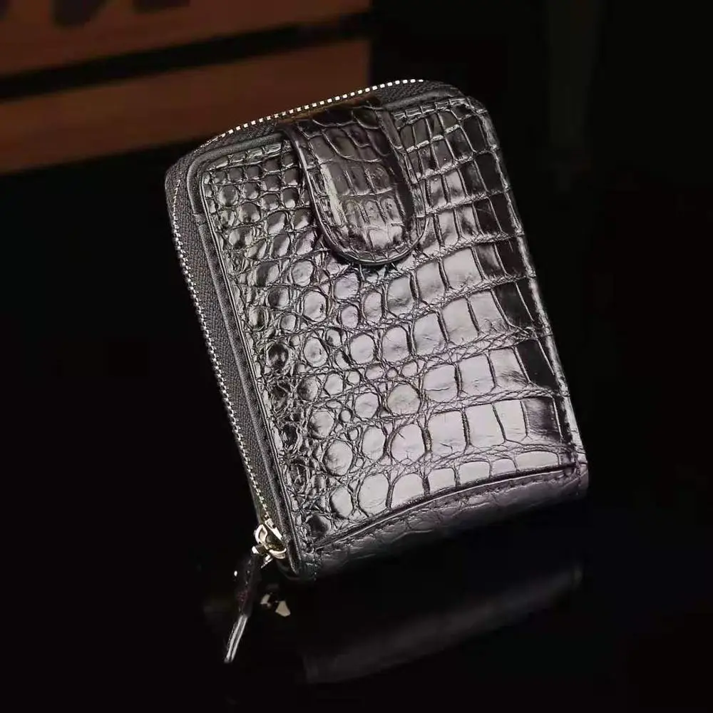 

Credit Card Wallet Holder Best Quality Luxury Class Exotic Leather Real Crocodile Skin Leather for Men GENUINE Leather Short, Various